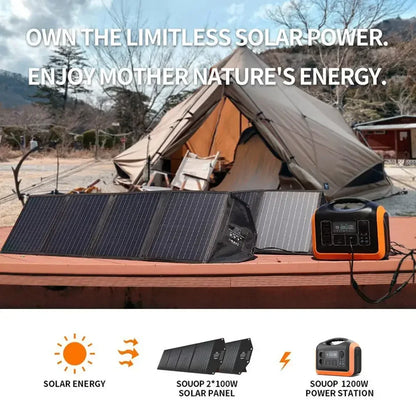 1200w charge backup powerstation lifepo4 battery energy system supply portable solar generator panel sets power station 1000w