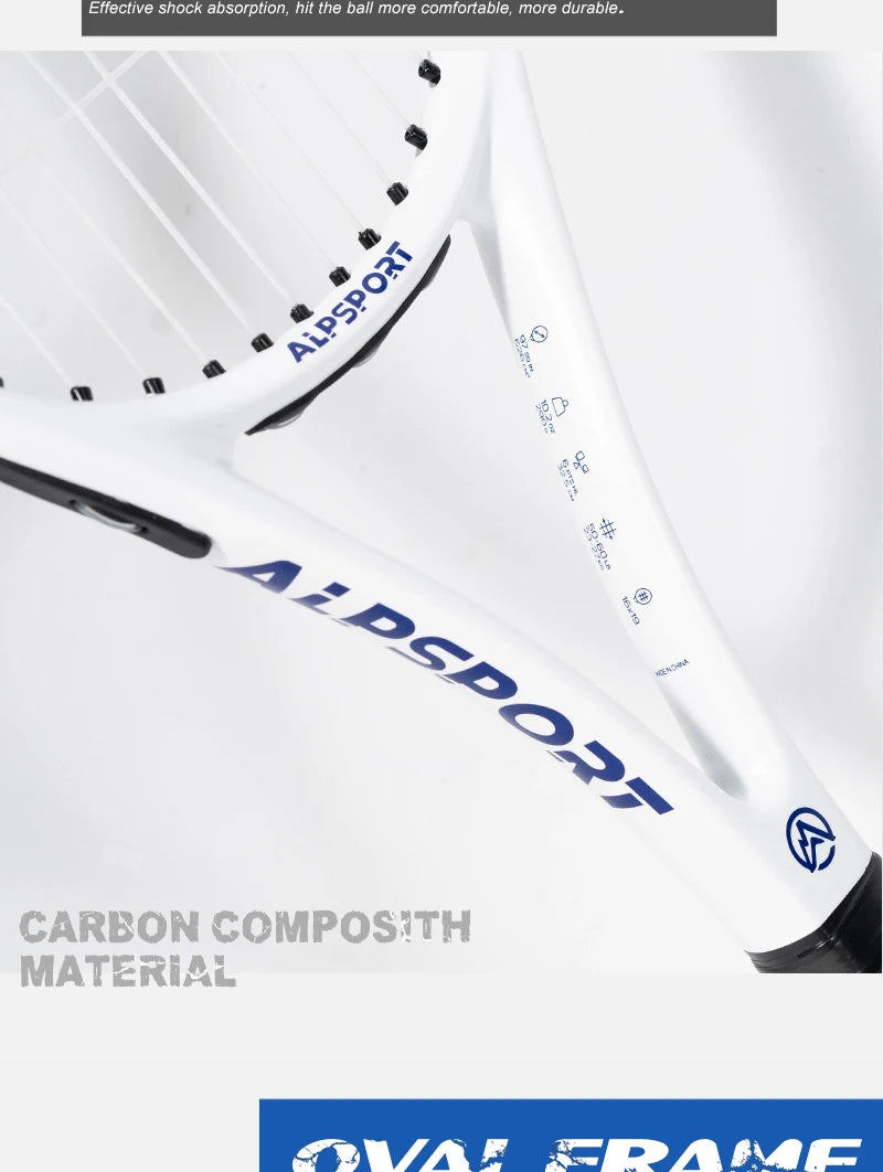 ALPSPORT Racchetta da tennis in fibra di carbonio T800 18K Racchetta professionale con borsa Racchetta da allenamento leggera per adulti Uomini Donne