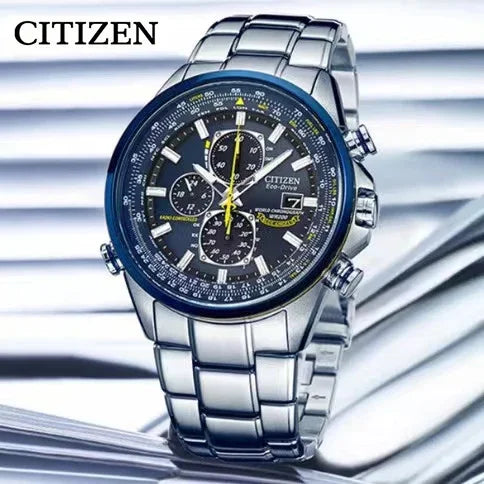 CITIZEN Blue Angel I Generazione Orologio da uomo al quarzo Nightlight Sky Eagle Blue Angel Luce Kinetic Energy Men’s Watch AT8020