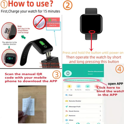 Smartwatch Uomini Donne Orologi da polso Smart Watch Messaggio Fitness Monitor Bracciale Regalo di compleanno Orologio elettronico per Xiaomi Huawei
