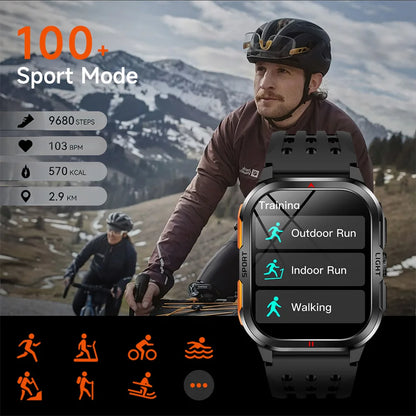 Nuovo per Xiaomi Military Smart Watch Men 3ATM impermeabile all'aperto Sport Fitness Tracker Monitor di salute Bluetooth Chiamata Smart Watch
