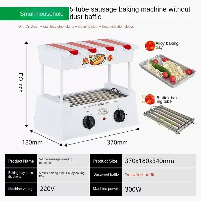 new Multifunction Roast Sausage Machine Small  Grilled Sausage Machine  Hot Dog Machine Hot Dog Cart Steamed Vermicelli Roll