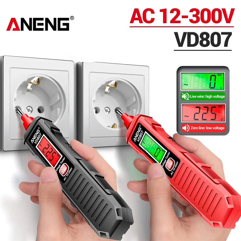 ANENG VD807 Una parola di induzione portatile 50/ 60Hz Smart Tester penna elettrica NCV sensore AC 12-300V senza contatto filo rivelatore strumenti