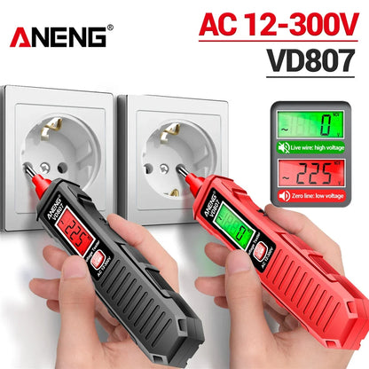 ANENG VD807 Una parola di induzione portatile 50/ 60Hz Smart Tester penna elettrica NCV sensore AC 12-300V senza contatto filo rivelatore strumenti