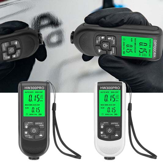 Calibro di spessore per auto Digital Backlight LCD Meter Car Thickness Paint Coating Metro Strumento di misura in metallo 0-2000um HW-300PRO