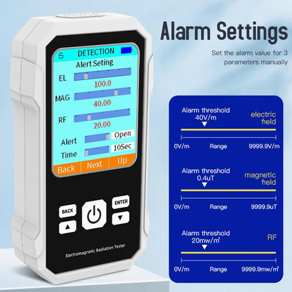 Campo elettrico Campo magnetico Tester di radiazione RF Misuratore digitale EMF Schermo a colori retroilluminato per ispezioni EMF casa e ufficio