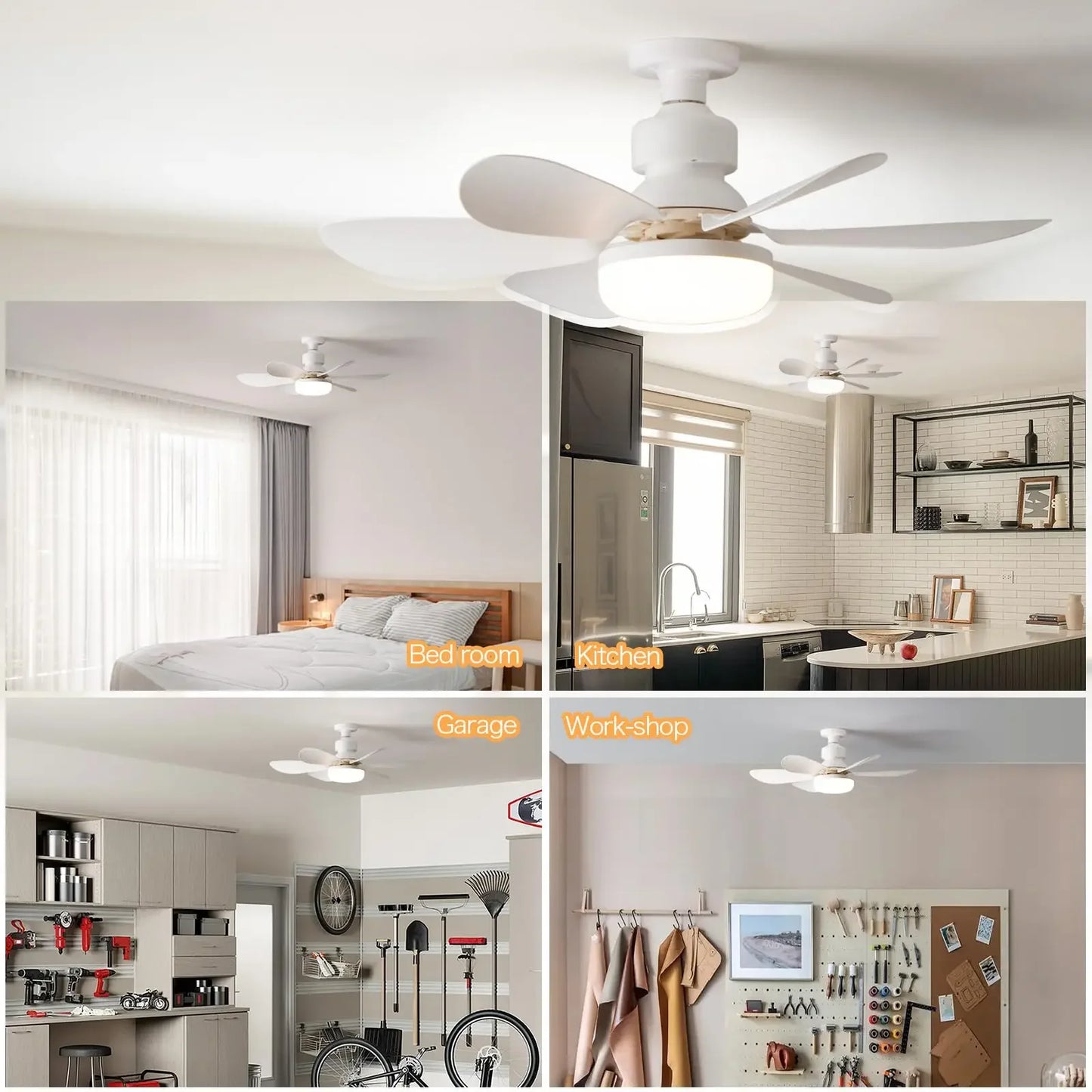 LED 40W ventilatore da soffitto luce E27 con telecomando per dimmerazione, adatto per soggiorno, studio, uso domestico, 85-265V