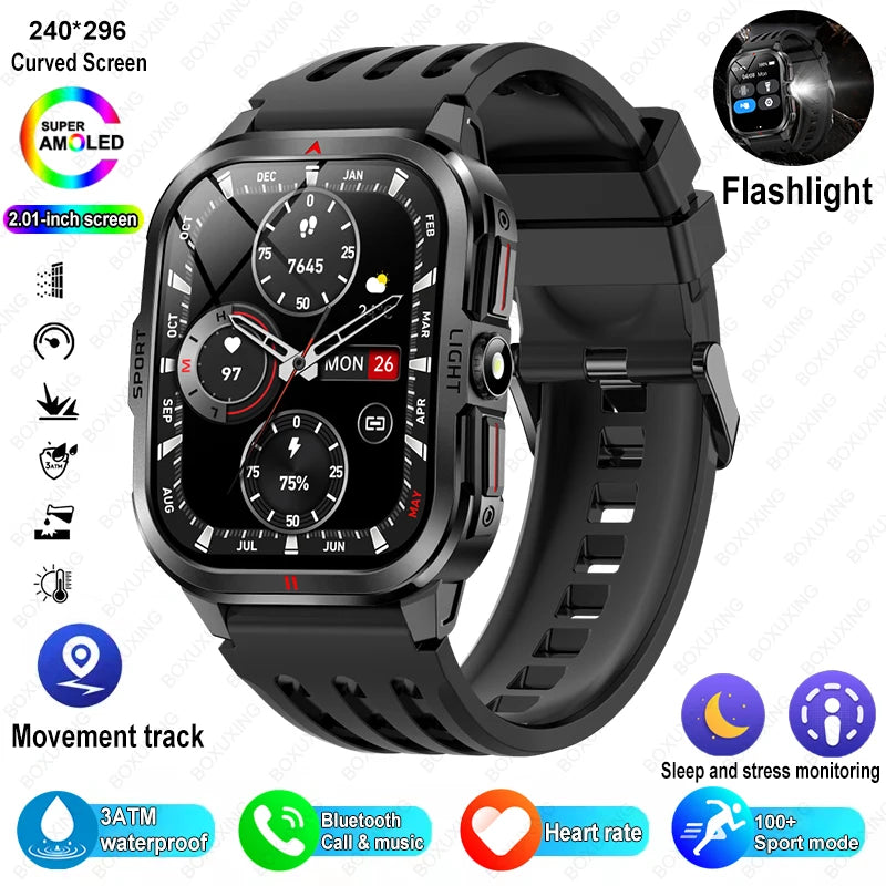 Nuovo per Xiaomi Military Smart Watch Men 3ATM impermeabile all'aperto Sport Fitness Tracker Monitor di salute Bluetooth Chiamata Smart Watch