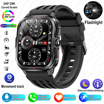 Nuovo per Xiaomi Military Smart Watch Men 3ATM impermeabile all'aperto Sport Fitness Tracker Monitor di salute Bluetooth Chiamata Smart Watch