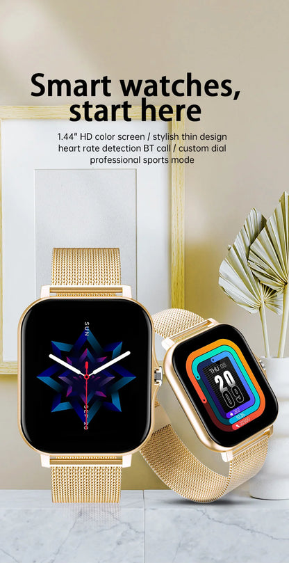 2024 Smart Watch Android Phone 1.44'' Pollici Schermo a colori Bluetooth Chiamata Ossigeno del sangue/ monitoraggio della pressione Smart Watch Donne Uomini