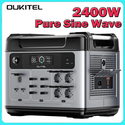 OUKITEL P2001 Plus 2400W Pure Sine Wave Power Station 13 Output Ports 2048Wh Expansion APP Control Energy Storage Power Station