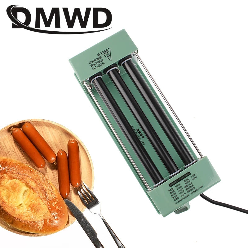 Macchina elettrica per salsicce multifunzione americana Hot Dog Kebab Roller Teppanyaki Barbecue Grill Steak DIY Hamburger Forno di cottura