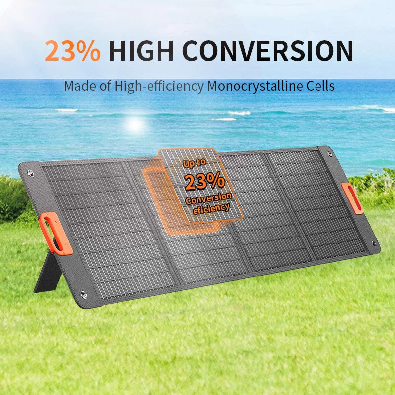 Pannello solare pieghevole flessibile in ETFE da 200 W, pannello solare pieghevole impermeabile portatile ad alta efficienza da 100 W per campeggio, camper e giardino