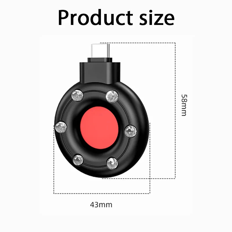 Rivelatore portatile della macchina fotografica Tipo C Mini telefono cellulare Allarme USB Hotel Infrarosso Anti Sorveglianza Anti Candid Shooting Pinhole Camera