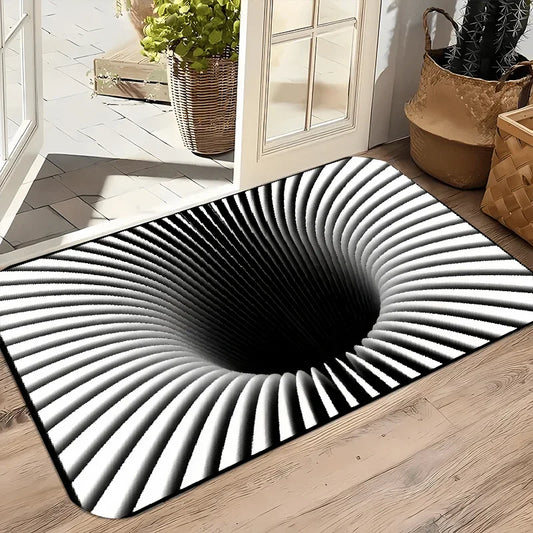 Tappetino da pavimento con design a buco nero con illusione 3D: decorazione d'ingresso unica e accattivante, perfetta per aggiungere divertimento all'arredamento della tua casa