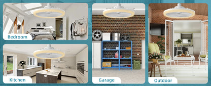 IRALAN Modern  ceiling fan with light LED Fan Light E27 Screw Fan Light Remote Control  Light Fan Ceiling Room decoration