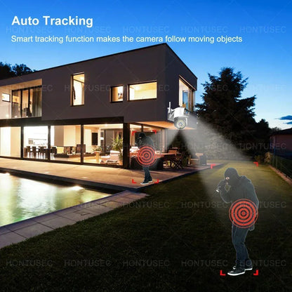 Yoosee 4K 8MP doppia lente doppio schermo a colori visione notturna rilevazione del movimento audio bidirezionale all'aperto impermeabile wifi telecamera di sicurezza