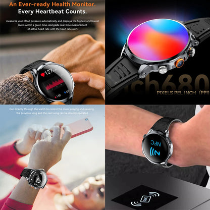 5G/4G Full Network Smart Watch 680*680 HD AMOLED 1100mah Video Call 500W Camera 8GB+128GB RAM GPS NFC WIFI Google APP Smartwatch