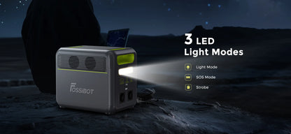 Centrale elettrica portatile leggera Fossibot F1200, batteria LiFePO4 da 1024 Wh, generatore solare da 1200 W, backup domestico, campeggio all'aperto, alimentazione mobile