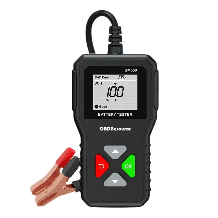 Tester per batterie 24V 6V 12V BM550 100-2000 Analizzatore di test CCA Strumento diagnostico Rilevatore Accessori per auto Moto Rimorchio per camion