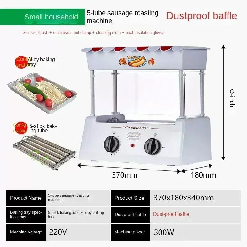new Multifunction Roast Sausage Machine Small  Grilled Sausage Machine  Hot Dog Machine Hot Dog Cart Steamed Vermicelli Roll