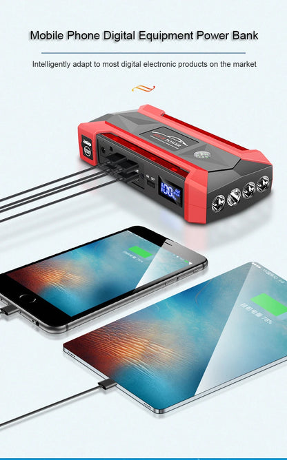 Car Battery Starter 30000mAh Caricatore portatile Auto Jump Starter 12V Benzina Diesel Car Emergency Booster Start Alimentazione