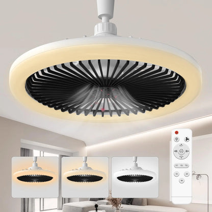 IRALAN Modern  ceiling fan with light LED Fan Light E27 Screw Fan Light Remote Control  Light Fan Ceiling Room decoration