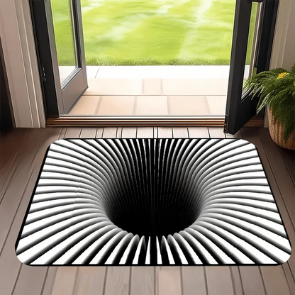 Tappetino da pavimento con design a buco nero con illusione 3D: decorazione d'ingresso unica e accattivante, perfetta per aggiungere divertimento all'arredamento della tua casa