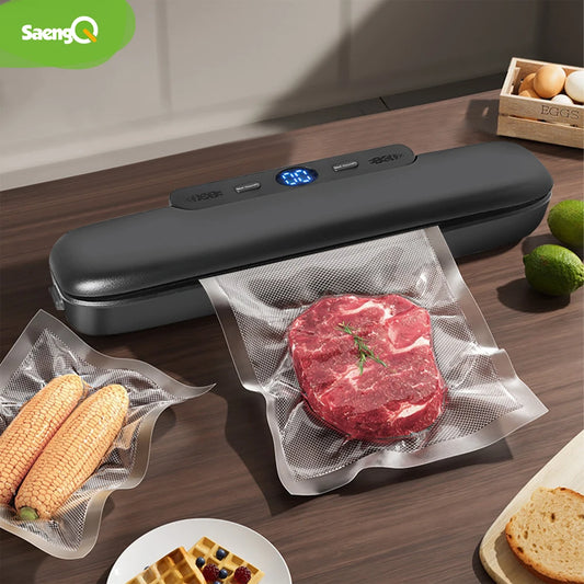 saengQ Vacuum Sealer Packaging Machine Food Vacuum Sealer con sacchetti vuoti gratuiti 10pcs Sigillatura alimentare a vuoto per uso domestico