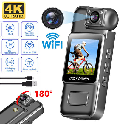 Ultra HD 4K WiFi Mini macchina fotografica portatile Registratore video digitale Polizia BodyCam Visione notturna a infrarossi Sport DV Camcorder 카메라