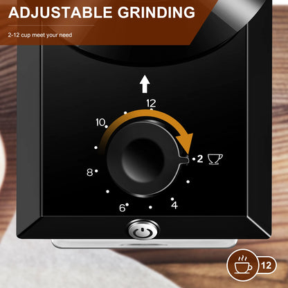 Electric Burr Mill Coffee Grinder Automatic Coffee Bean Grinding With 28 Grind Settings For Espresso French Press Drip 2-12 Cup