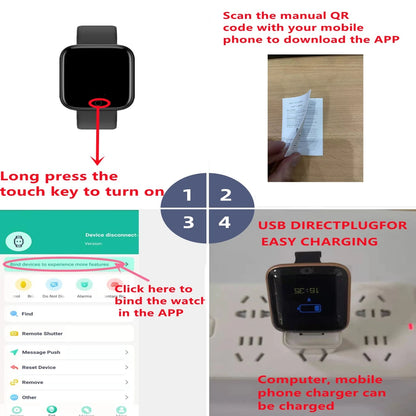 Smartwatch Uomini Donne Orologi da polso Smart Watch Messaggio Fitness Monitor Bracciale Regalo di compleanno Orologio elettronico per Xiaomi Huawei