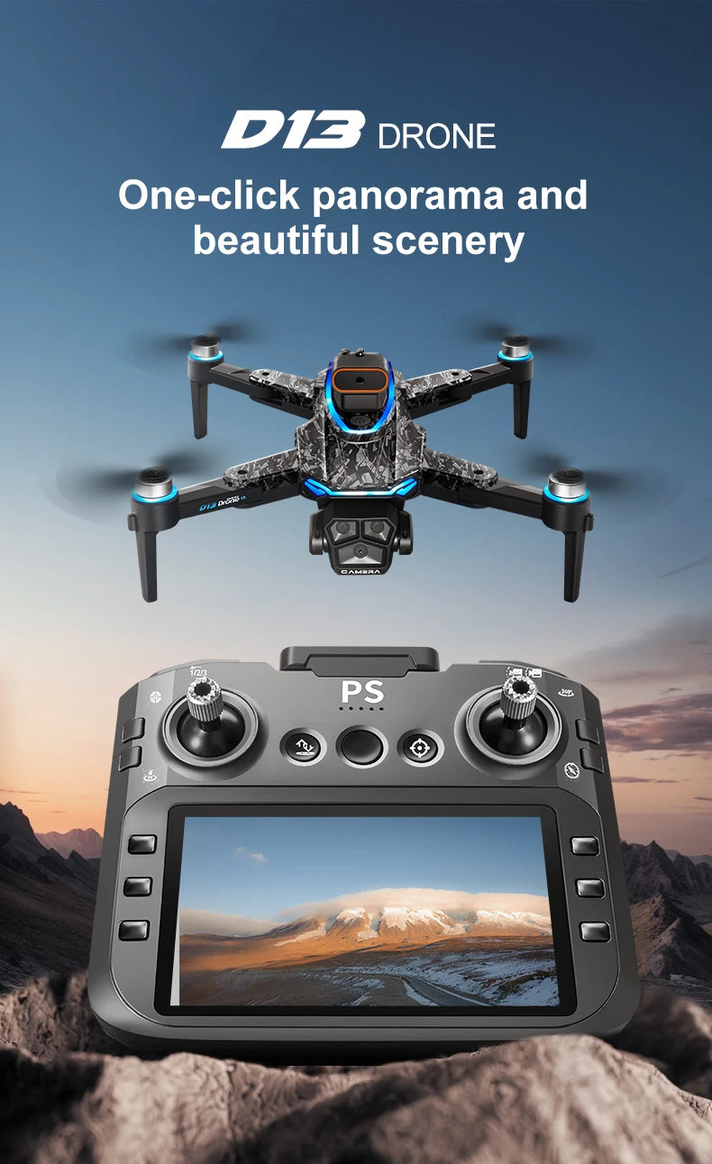 D13 RC Drone Professional 4K Camera con 5G WiFi FPV UAV Schermo Telecomando Brushless Obstacle Avoidance Quadcopter Giocattoli