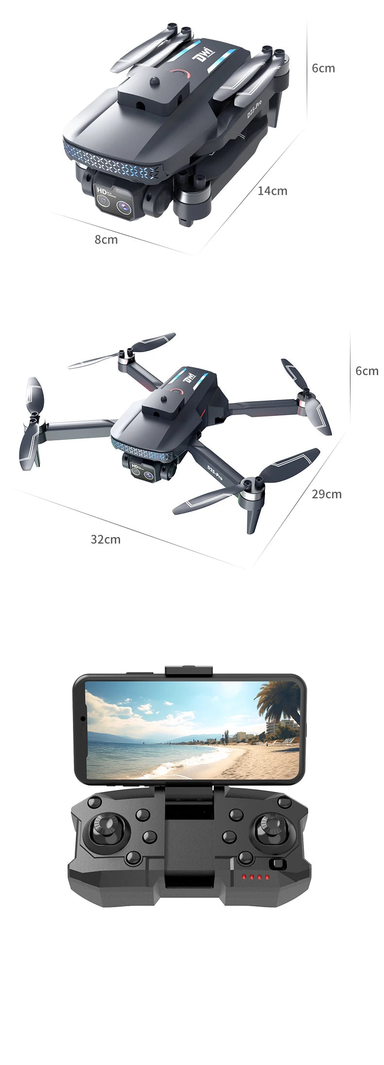 DWI Nuovo con telecomando a schermo D25-PRO MAX Drone GPS 5G WIFI 8k HD Telecamera professionale Droni FPV RC Quadcopter Elicottero