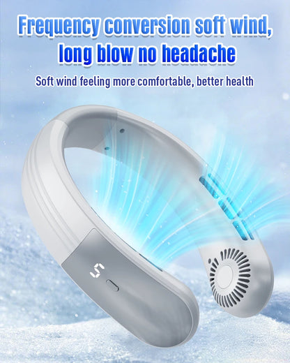 IL VENTO VI ARRIVA COME NATURALE Ventilatore da collo pieghevole JKUOO 2025 - Ricaricabile tramite USB a 3 velocità, silenzioso e fresco per campeggio/spiaggia/viaggi - Offerta estiva, spedizione gratuita