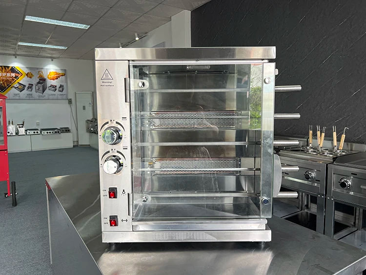 Commercial Stainless Steel Rotary Gas Oven Durable Chicken Rotisserie Grill Machine for Hotel Catering Equipment