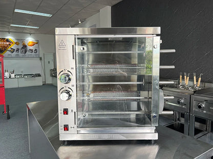 Commercial Stainless Steel Rotary Gas Oven Durable Chicken Rotisserie Grill Machine for Hotel Catering Equipment