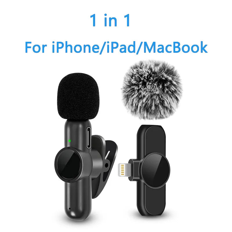 .4G Wireless Lavalier Microfono Cancellazione del rumore Registrazione audio video per IPhone/iPad/Android/Xiaomi/Samsung Live Game Mic