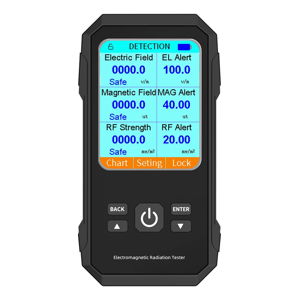 Campo elettrico Campo magnetico Tester di radiazione RF Misuratore digitale EMF Schermo a colori retroilluminato per ispezioni EMF casa e ufficio