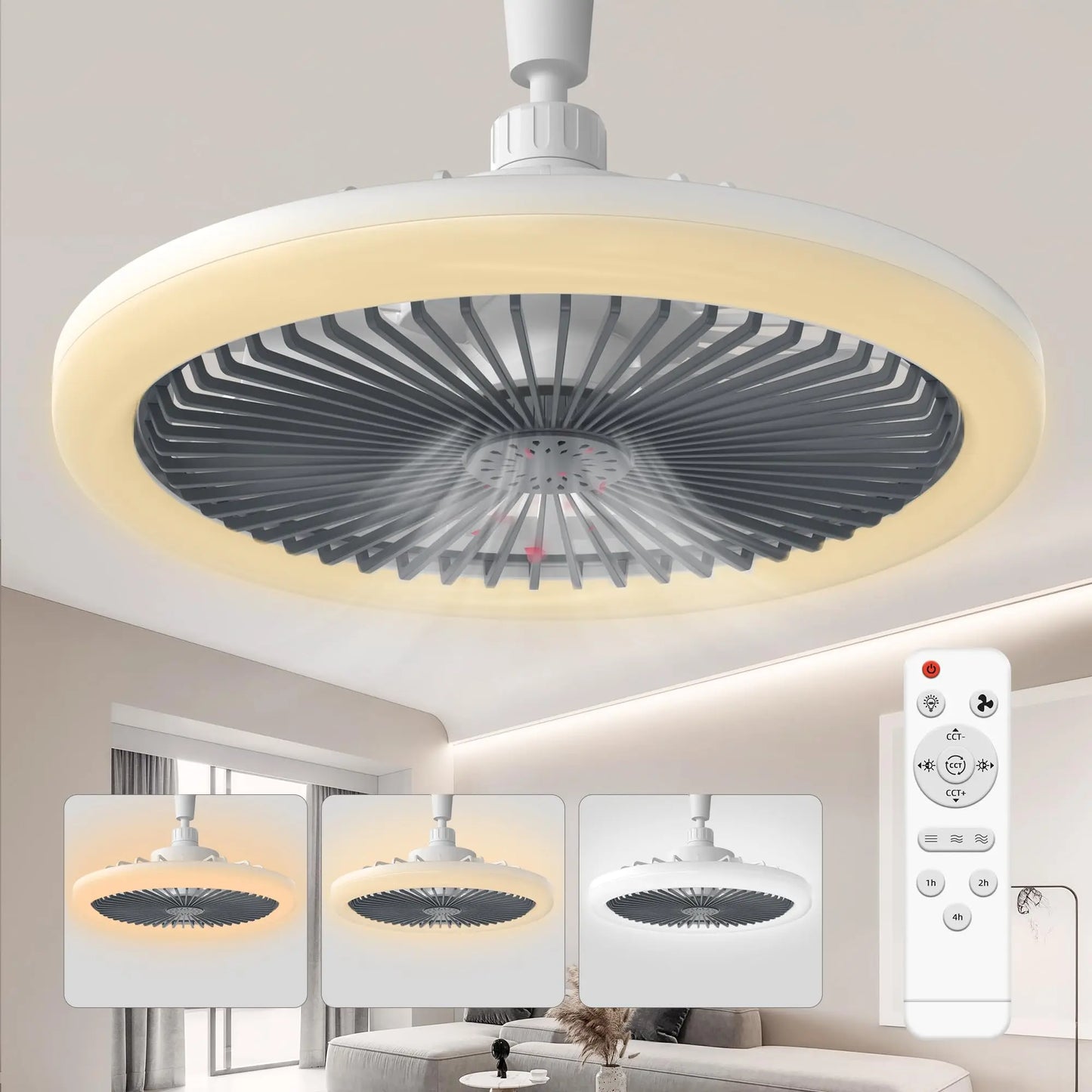 IRALAN Modern  ceiling fan with light LED Fan Light E27 Screw Fan Light Remote Control  Light Fan Ceiling Room decoration