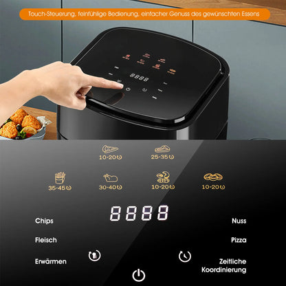 Grande friggitrice ad aria elettrica da 15L, senza olio da 220 V, con 6 modalità di cottura, forno a convezione intelligente da 1800 W per la casa, schermo touch a LED