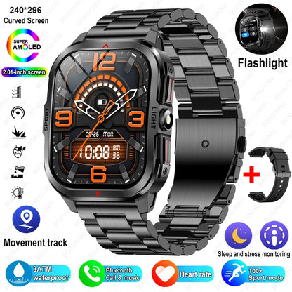 Nuovo per Xiaomi Military Smart Watch Men 3ATM impermeabile all'aperto Sport Fitness Tracker Monitor di salute Bluetooth Chiamata Smart Watch
