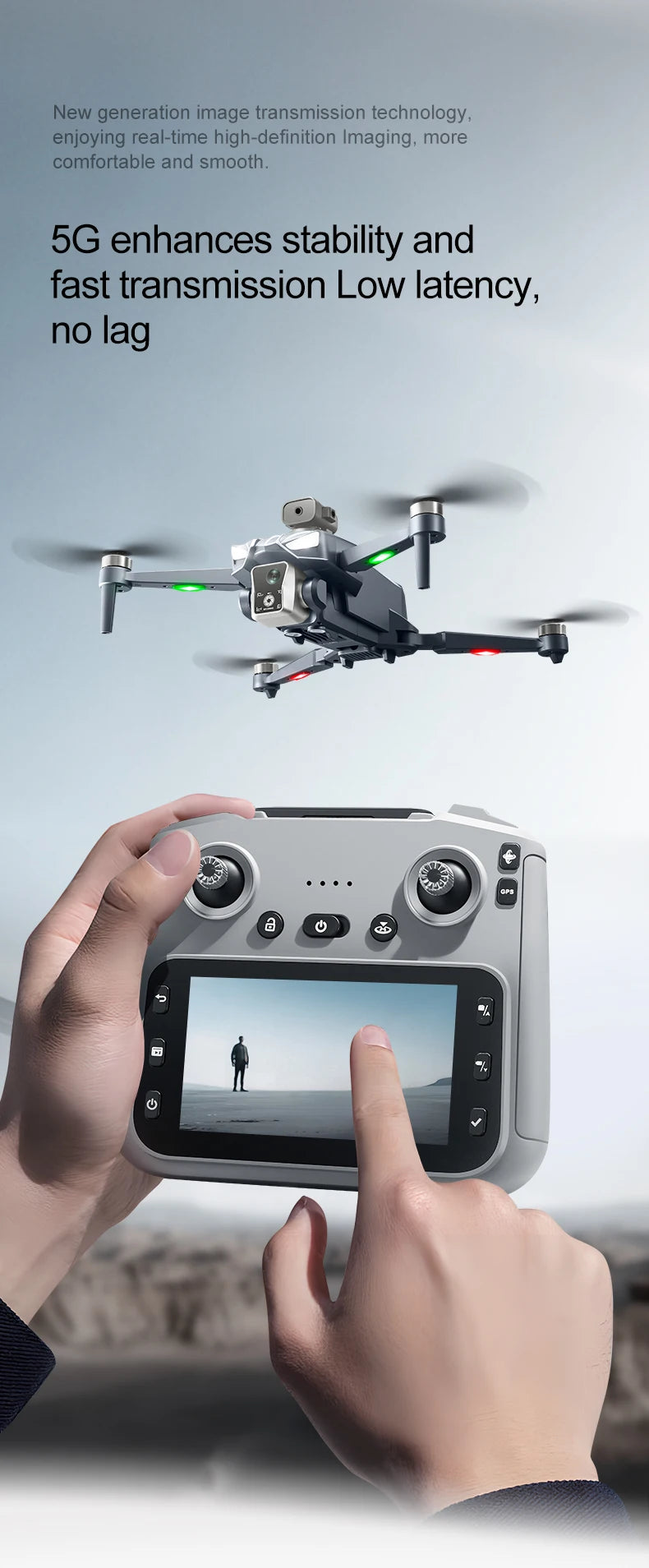 K18 Max 4,5 pollici grande schermo Drone 360° Laser per evitare ostacoli Posizionamento GPS Flusso ottico Dispositivo di lancio aereo RC Drone Giocattolo