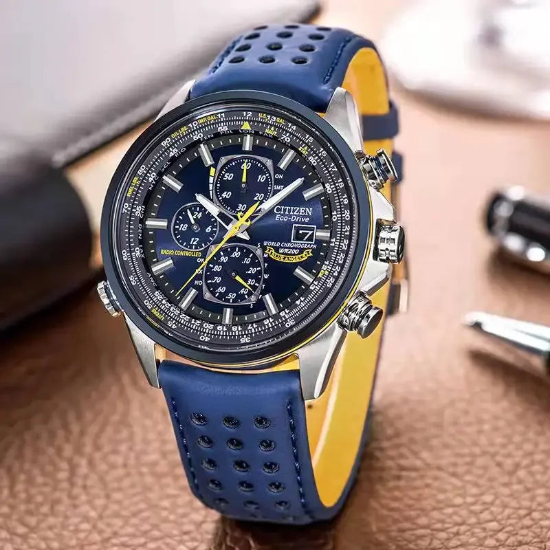 CITIZEN Blue Angel I Generazione Orologio da uomo al quarzo Nightlight Sky Eagle Blue Angel Luce Kinetic Energy Men’s Watch AT8020