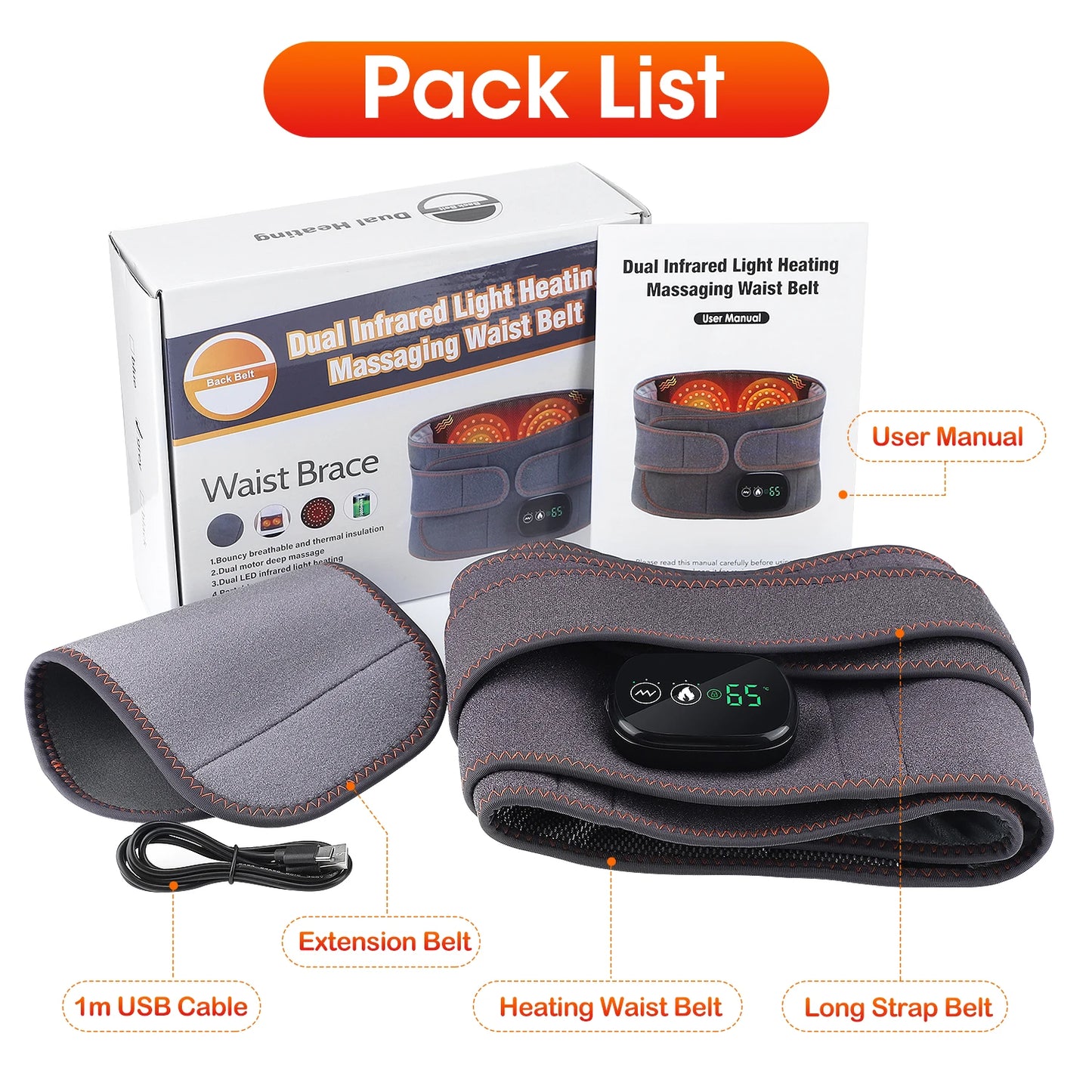 Cintura gonfiabile Protezione per decompressione lombare Back Brace riscaldato Vibrazione Massaggio Cintura Airbag Supporto Correzione della postura