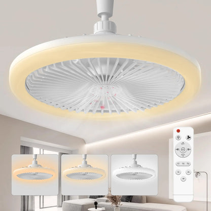 IRALAN Modern  ceiling fan with light LED Fan Light E27 Screw Fan Light Remote Control  Light Fan Ceiling Room decoration