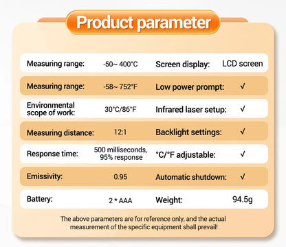 ANENG TH201 Celsius Display digitale termometro a infrarossi altamente sensibile senza contatto temperatura misurazione pistola igrometro