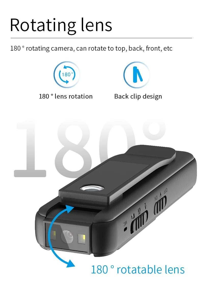 Mini Body Camera Full HD 1080P Telecamera montata sul corpo Piccola telecamera portatile per visione notturna Polizia Body Cam supporto TF card mini fotocamera