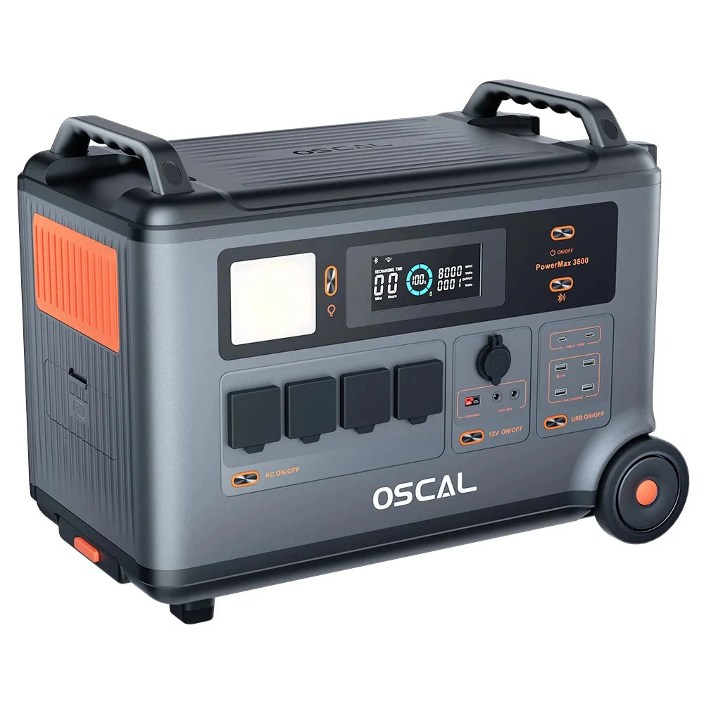 Blackview Oscal PowerMax 3600 EU-plug Rugged Power Station 3600Wh to 57600Wh LiFePO4 Battery 14 outlet Light Modes Morse Code