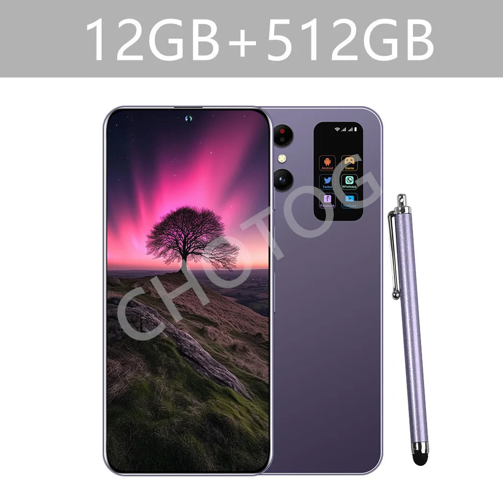 Cellulari 2025 SMS 25 Ultra 5G Smartphone originale 7.3HD Dual SIM 108MP Telefono cellulare Android versione globale 7800mAh Telefoni cellulari
